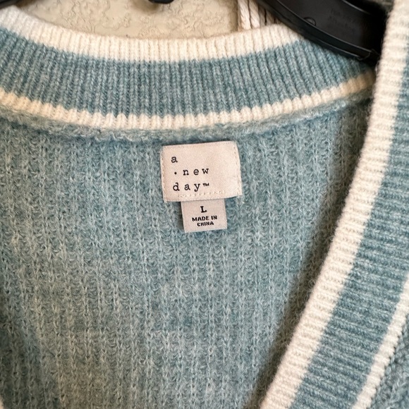 a new day Women's Light Blue Cardigan - Size L - Picture 4 of 4
